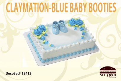 CLAYMATION-BLUE BABY BOOTIES
